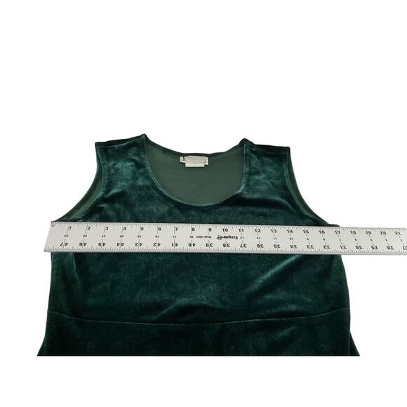 Nina Piccalino Size 6 Green Velvet Maxi Dress Sleeveless Scoop Neck Evening Gown - Picture 4 of 10